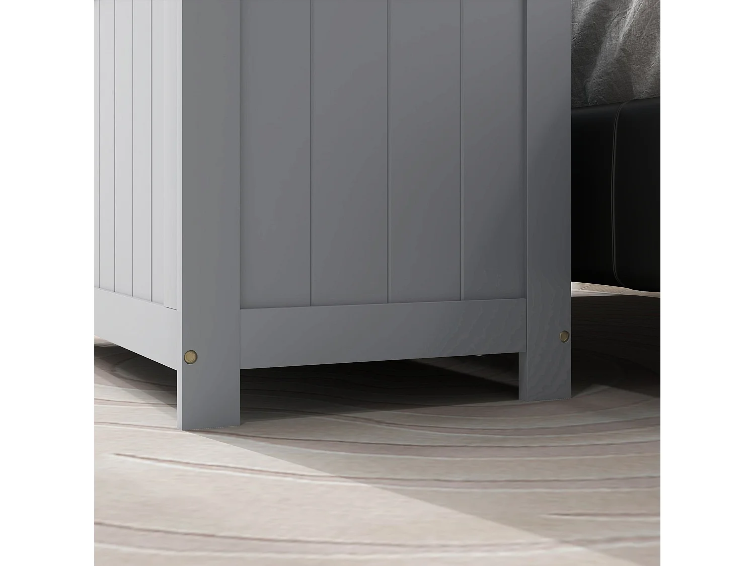 Halumo Grey Panelled MDF Blanket Storage Chest