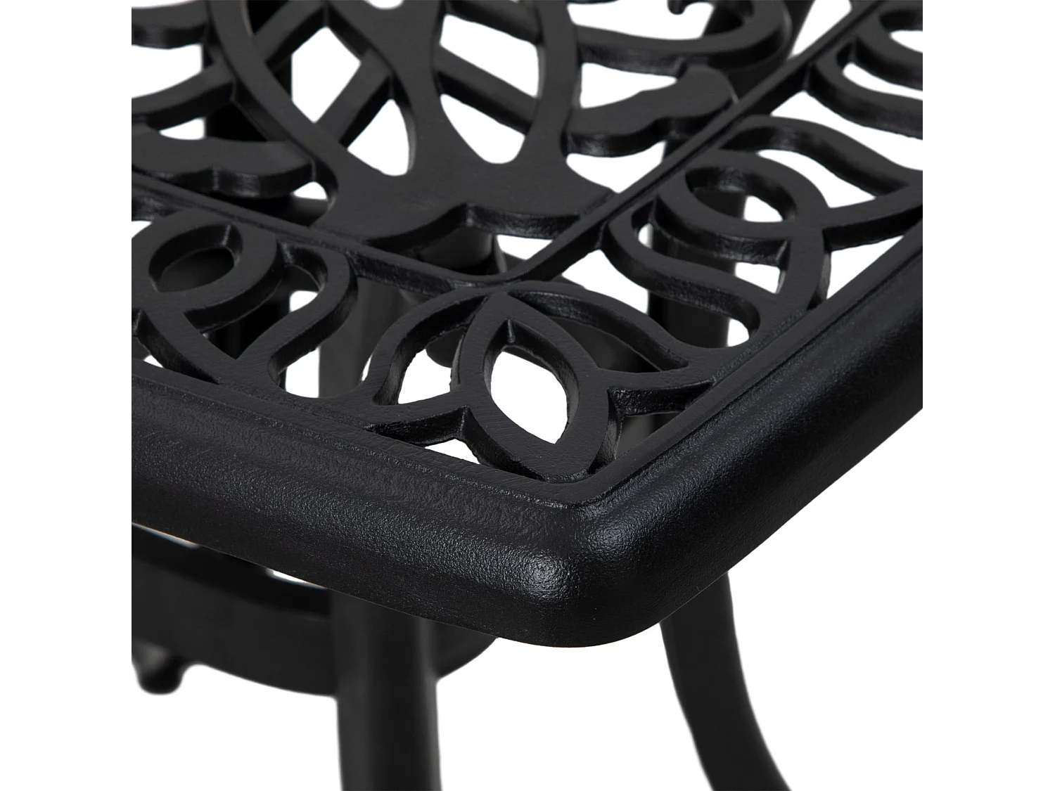 Dodo Cast Aluminium Black Square Bistro Table 53x53cm with Umbrella Hole