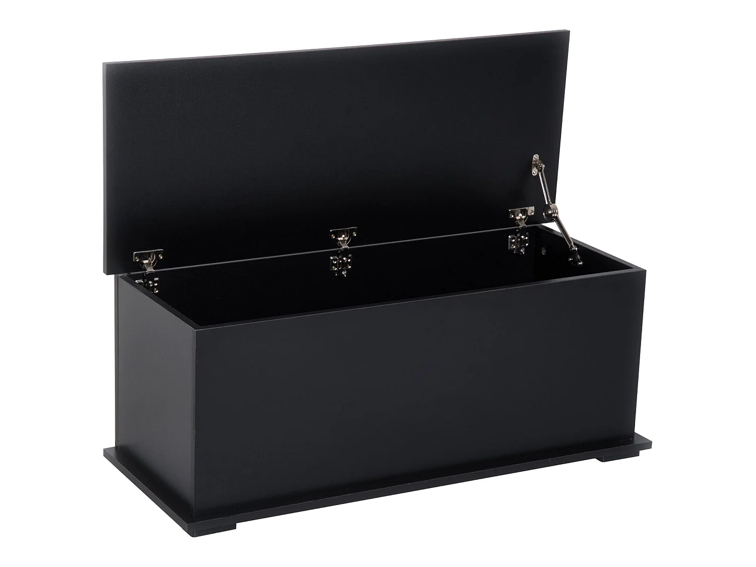 Leretteo Black Large 113L Storage Chest with Flip Top Lid and Safety Hinges