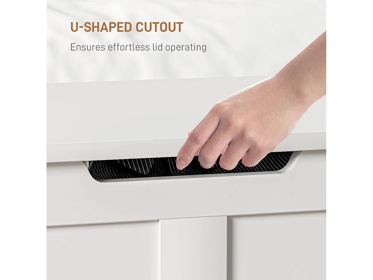 Kamari White Wood Effect Storage Chest 100 Litre Safety Hinges