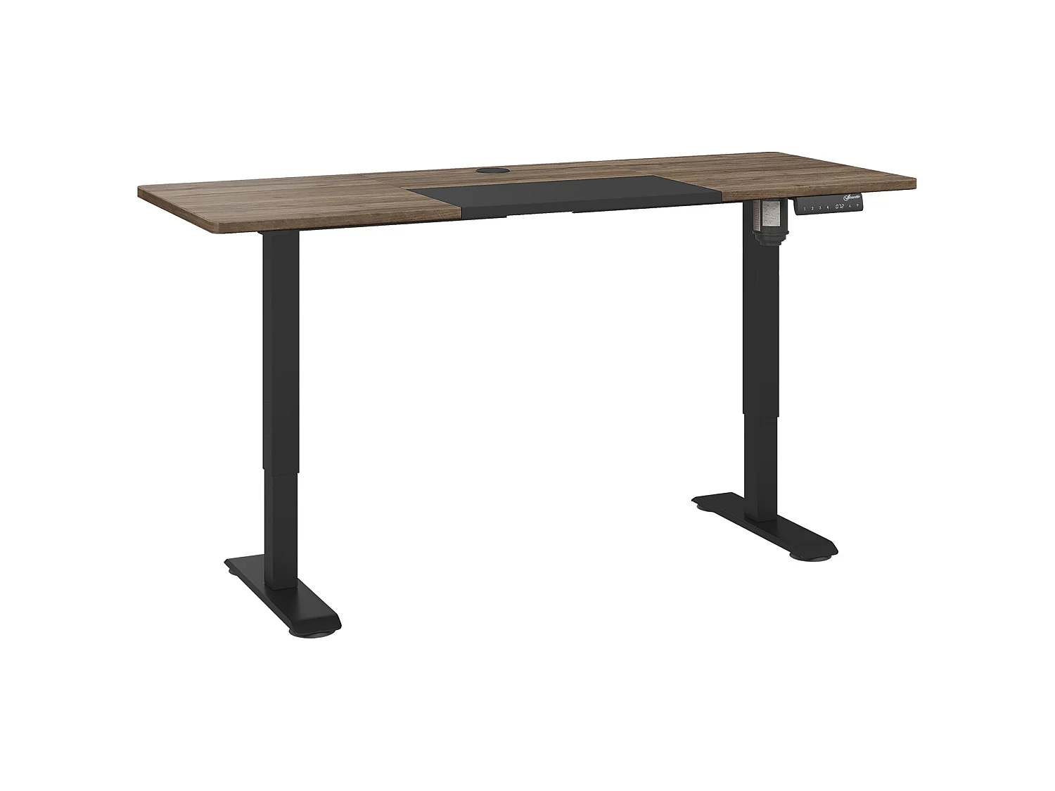 Moratti 140 x 70cm Electric Height Adjustable Desk Teak Top and Black Powder Coated Frame