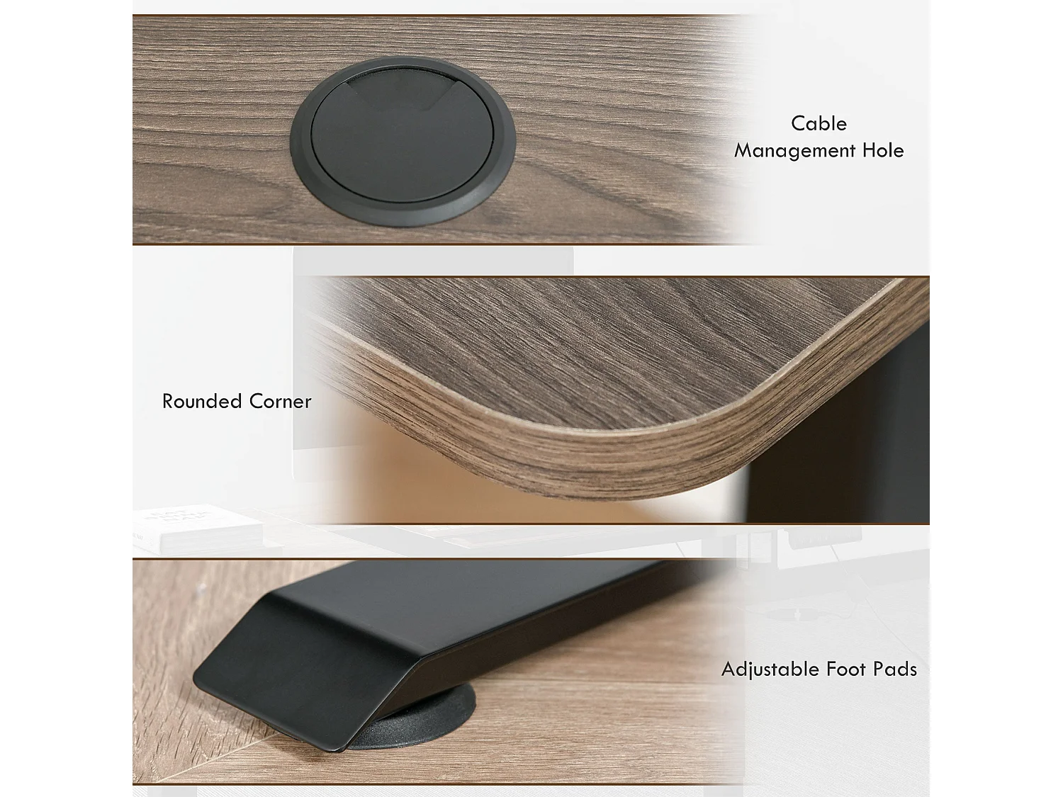 Moratti 140 x 70cm Electric Height Adjustable Desk Teak Top and Black Powder Coated Frame