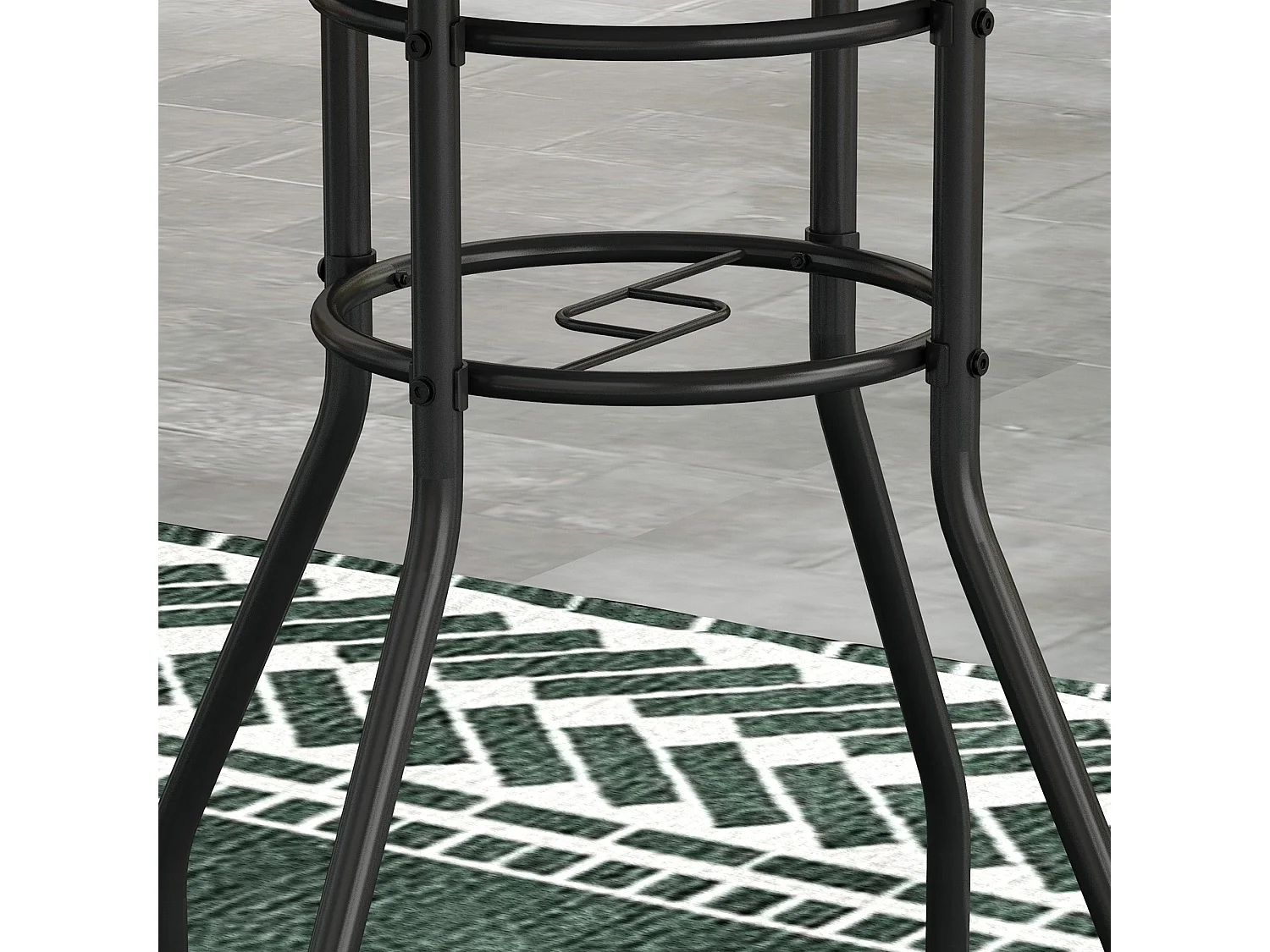 Bahavi Multicolour Tempered Glass Bistro Table 60cm