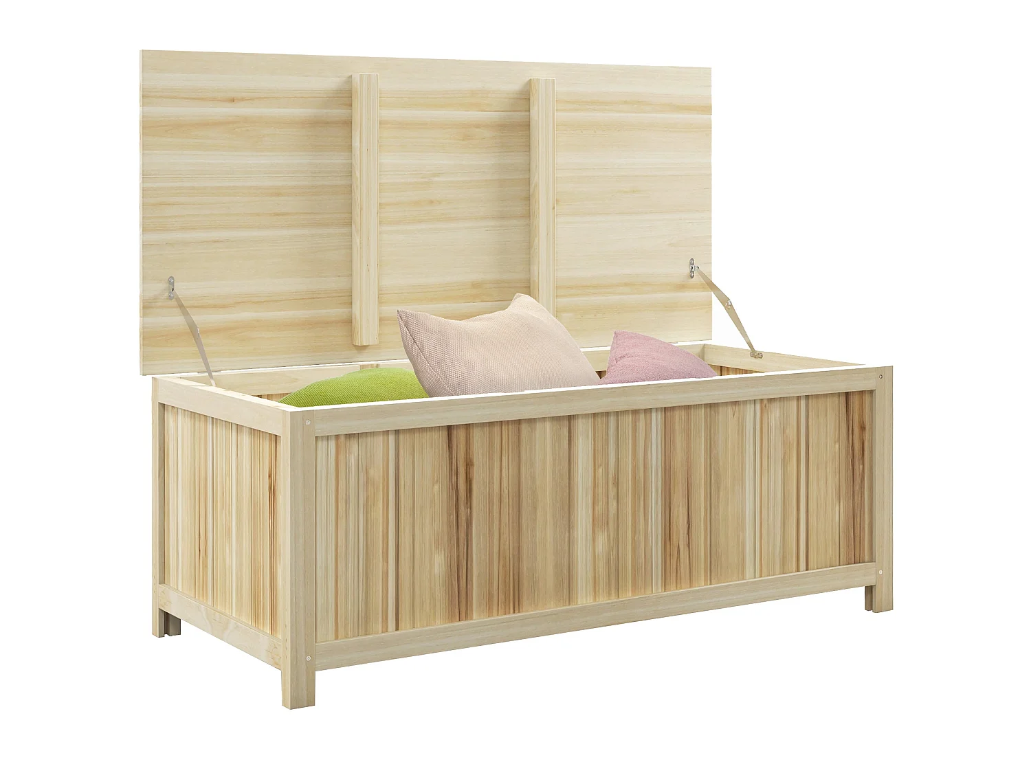 Mavise Safi Natural Fir Wood Panelled Outdoor Cushion Storage Box 172 Litre