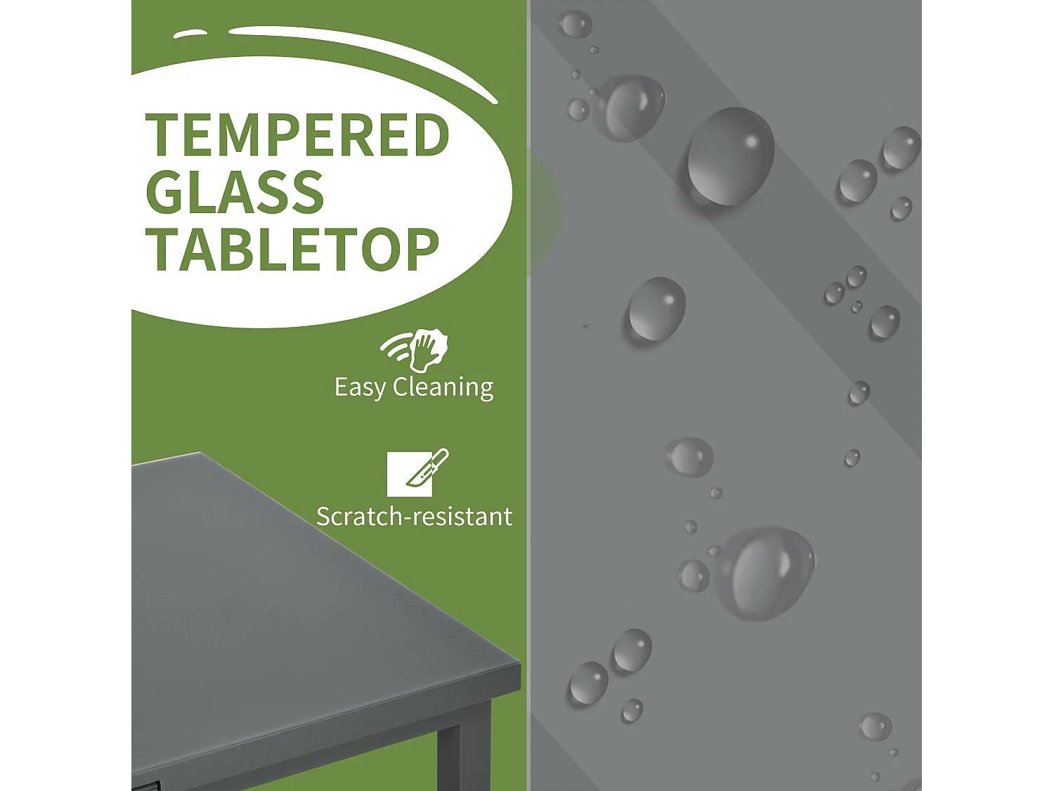 Soroke 6–8 Seater Charcoal Grey Extendable Aluminium Outdoor Dining Table
