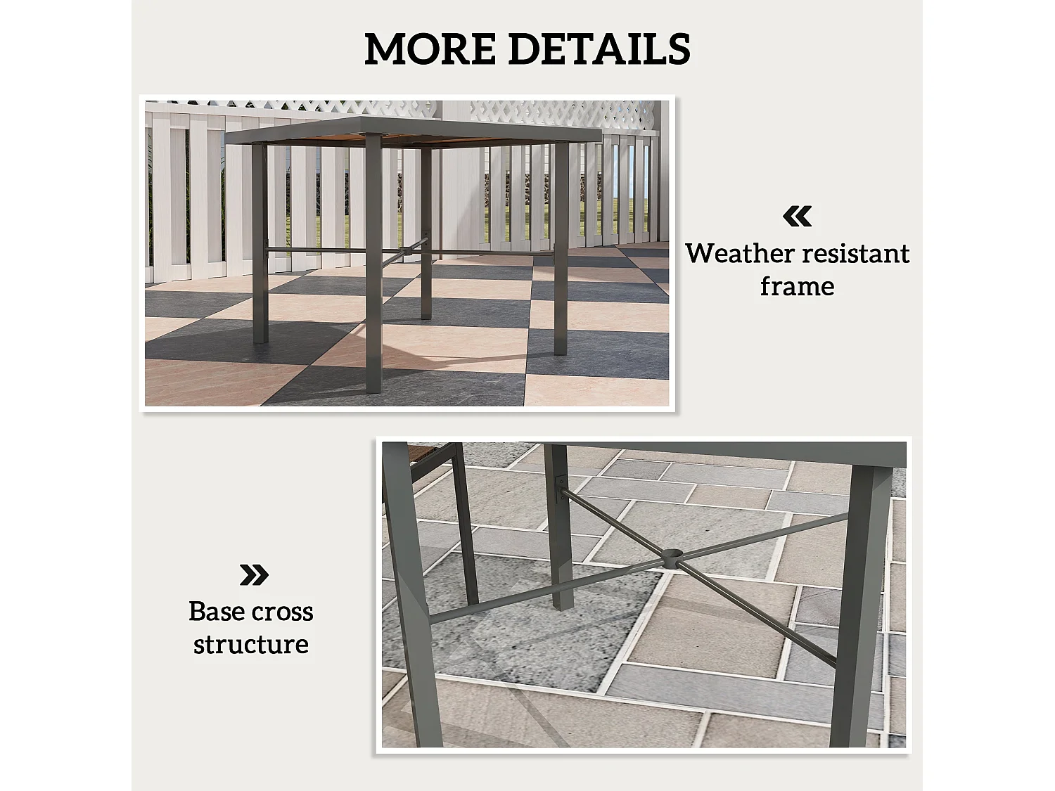 Yole 90x90cm Natural Wood Effect Square Garden Dining Table for 4 with Umbrella Hole