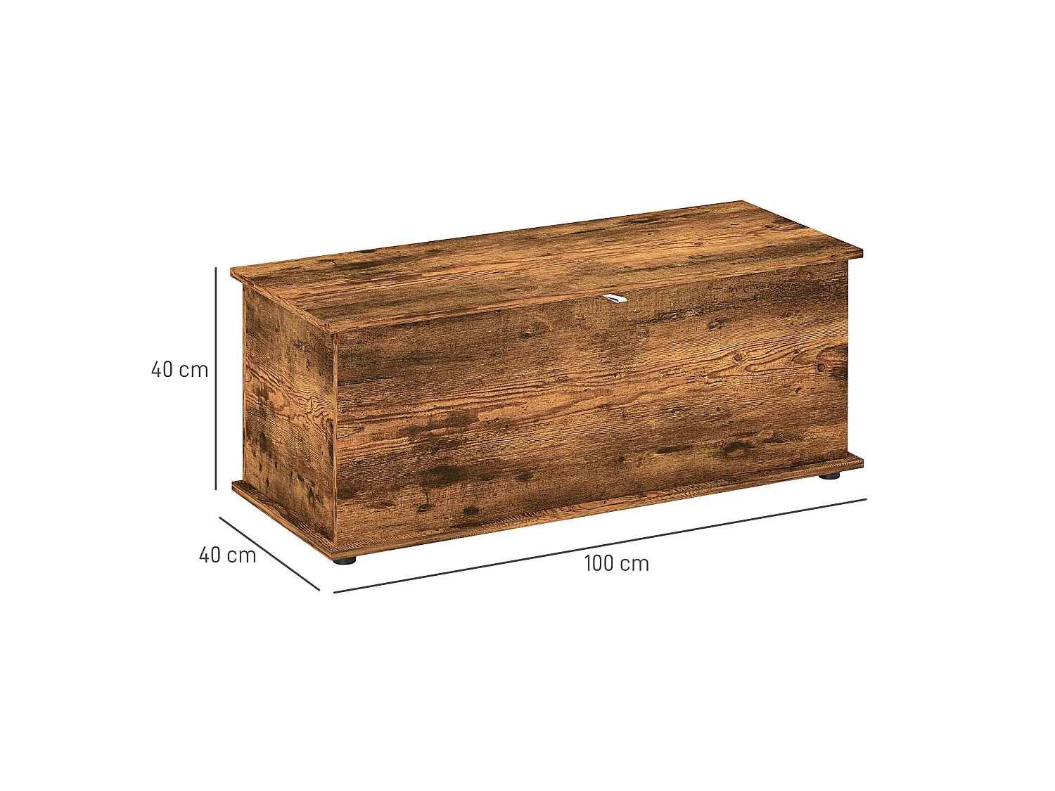 Nomo Malu Rustic Brown Storage Trunk 113L Flip Top Chest with Safety Hinges