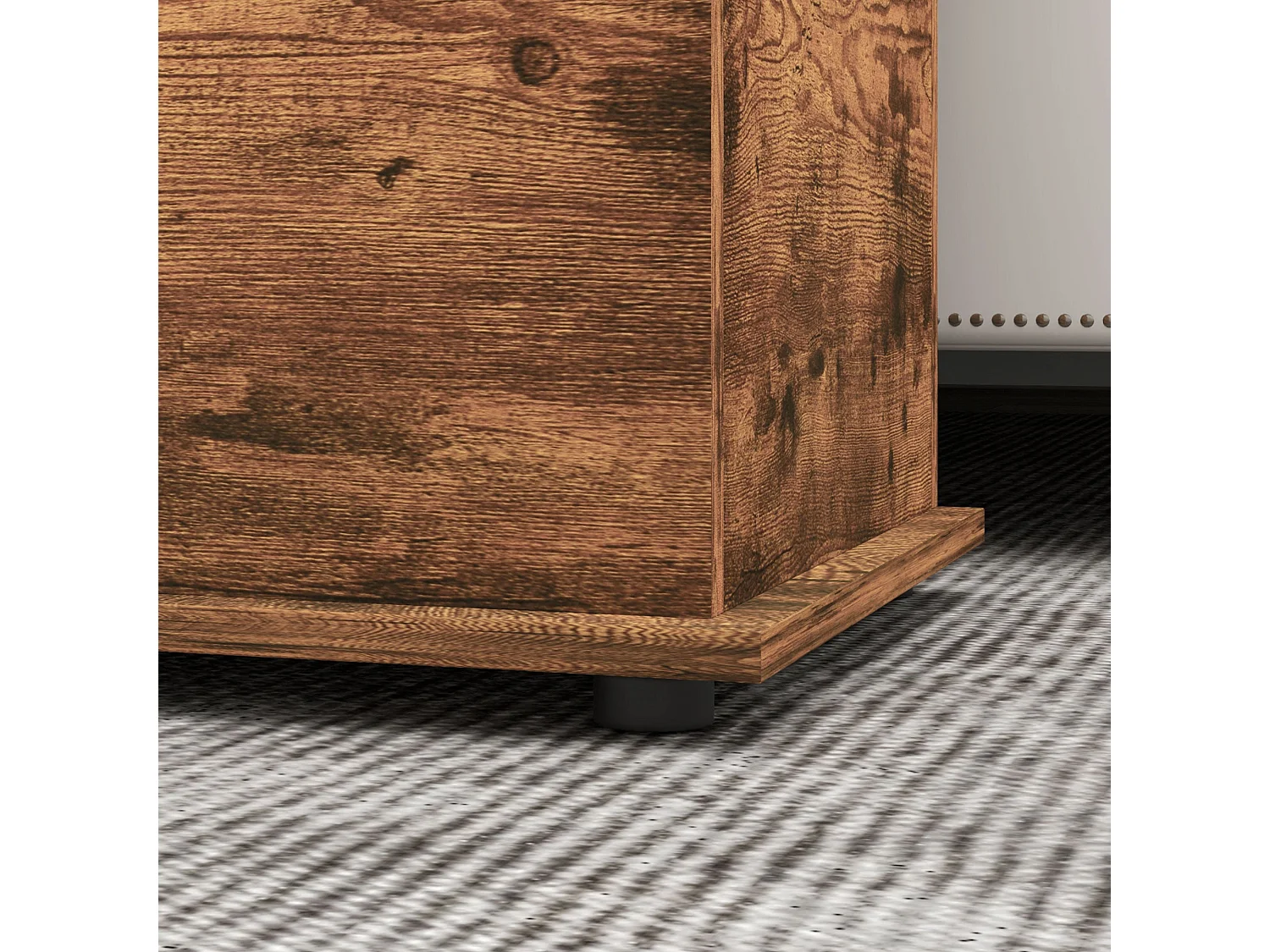 Nomo Malu Rustic Brown Storage Trunk 113L Flip Top Chest with Safety Hinges