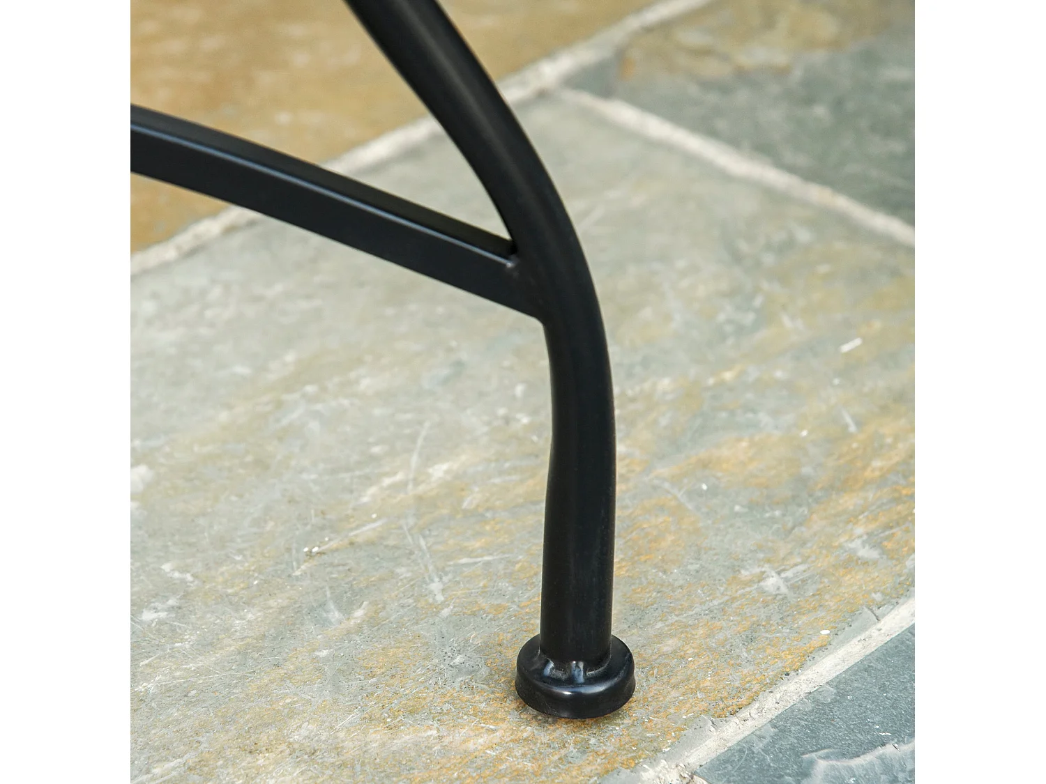 Sesori 60cm Round Mosaic Garden Table Ceramic Top and Powder Coated Metal Frame