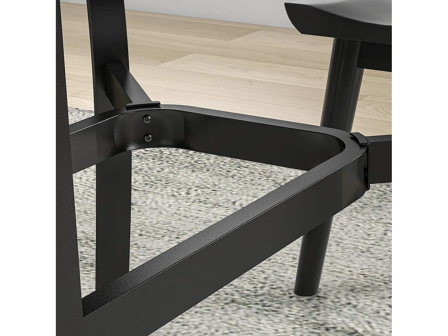Ludo 150cm Rectangular Black Steel Garden Dining Table with Slatted Top and Parasol Hole