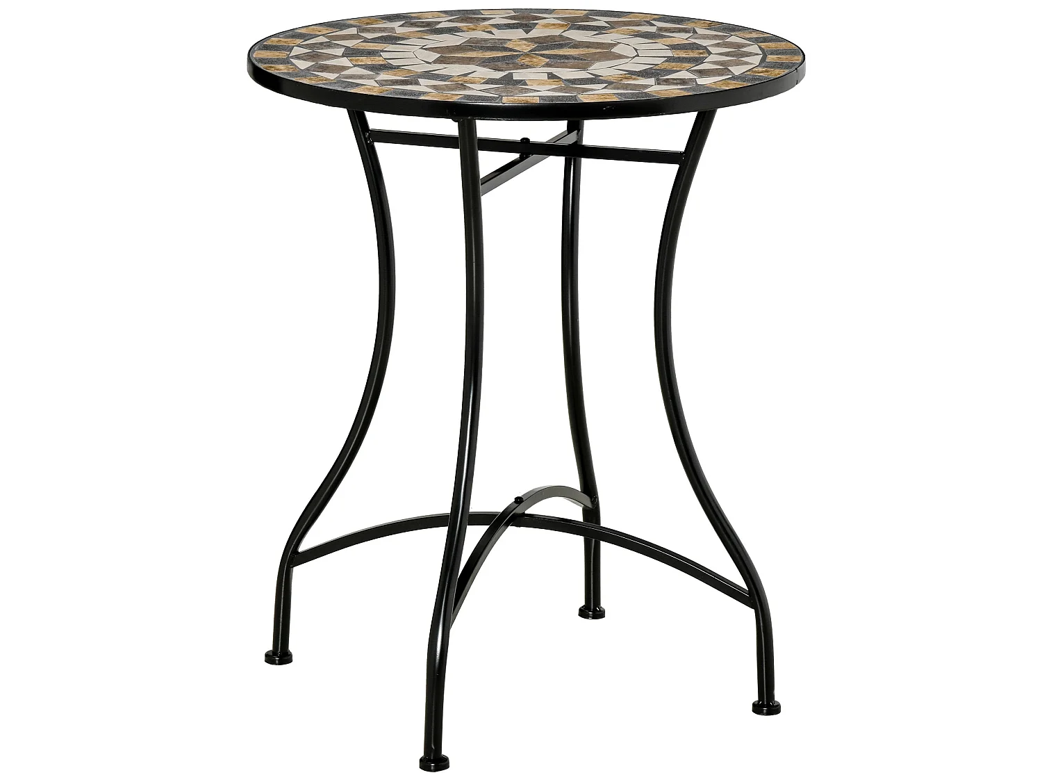 Nabaha 60cm Round Mosaic Ceramic Outdoor Bistro Table Grey
