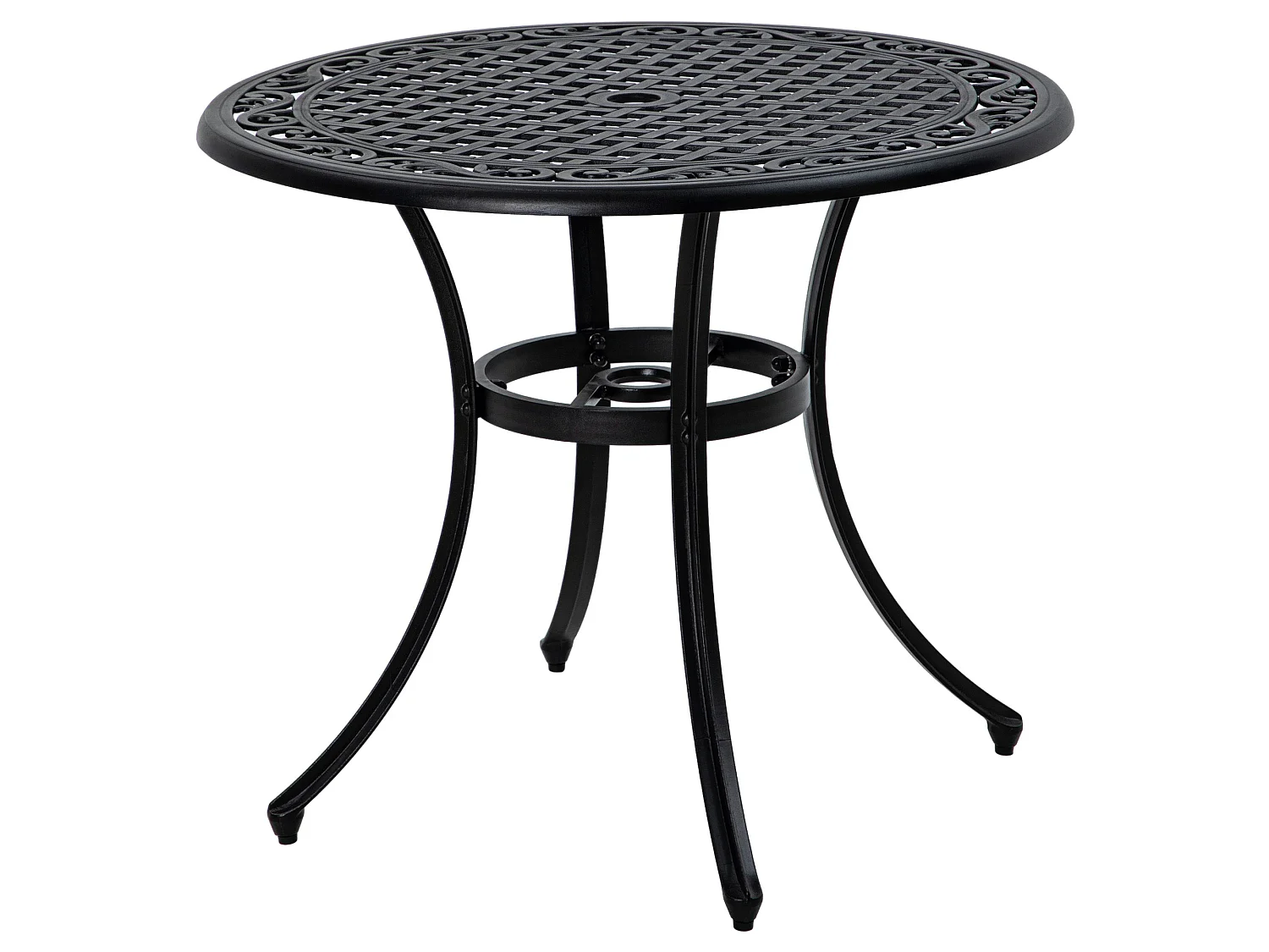 Tanodo 4 Seater 90cm Round Aluminium Garden Table with Parasol Hole