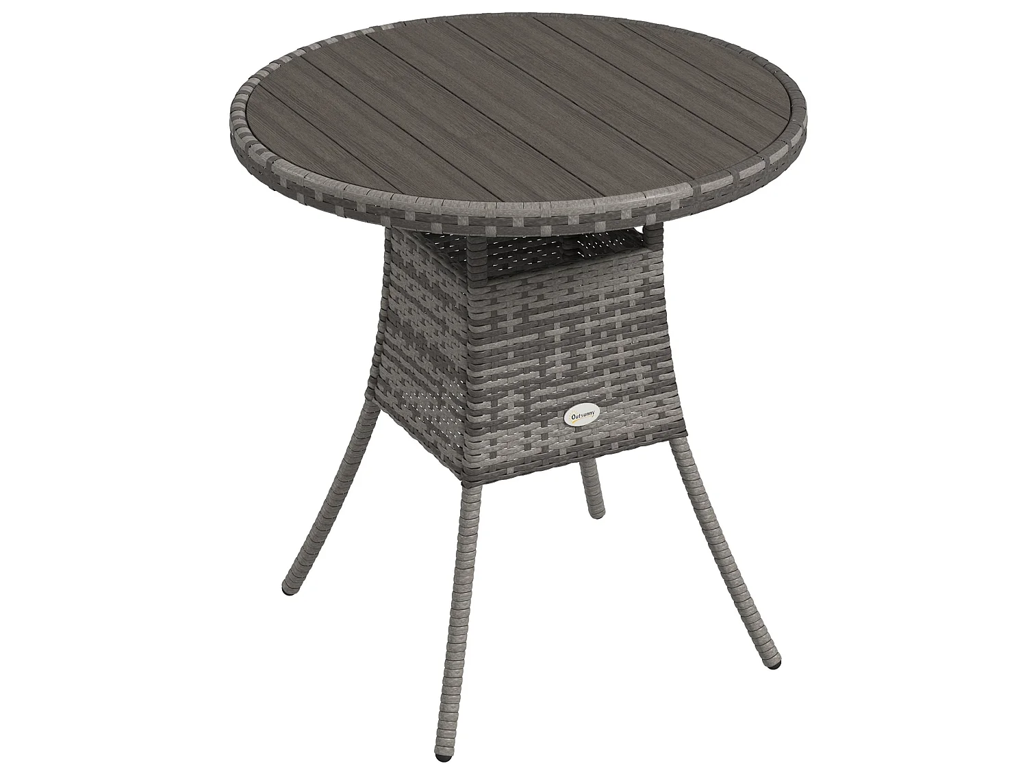 Reso Grey Square Rattan Outdoor Bistro Table 70cm