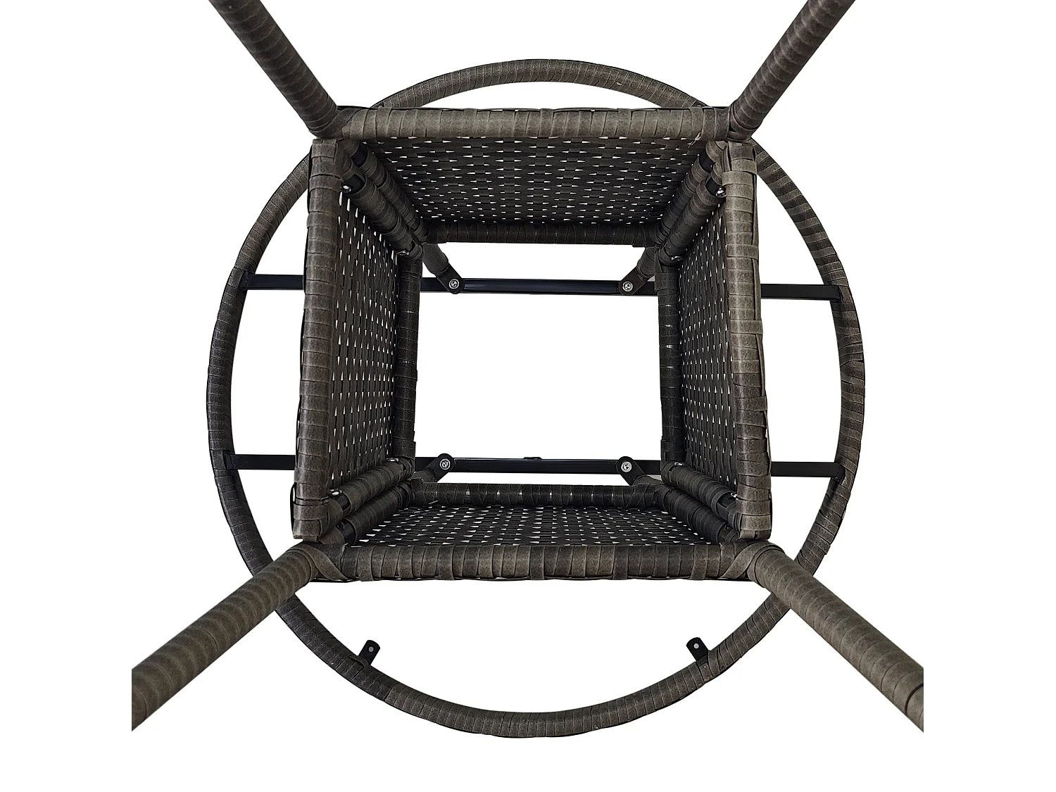 Reso Grey Square Rattan Outdoor Bistro Table 70cm