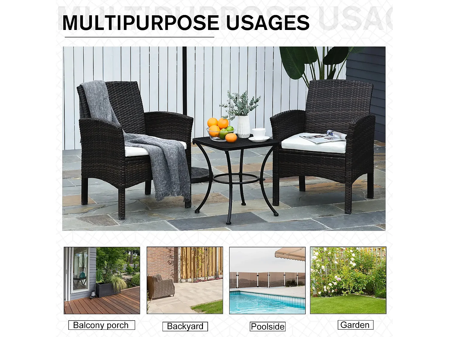 Aritte Black Metal Square Bistro Table 45 x 45 x 50cm