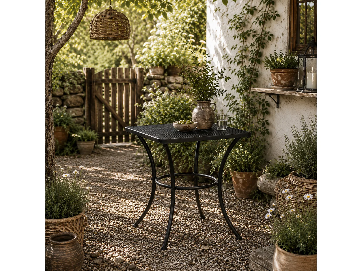 Aritte Black Metal Square Bistro Table 45 x 45 x 50cm