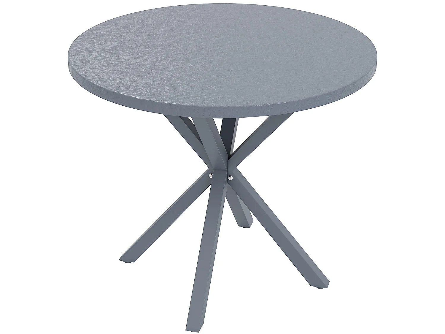 Revafa 85cm Round Garden Dining Table Dark Grey Wood Effect Top