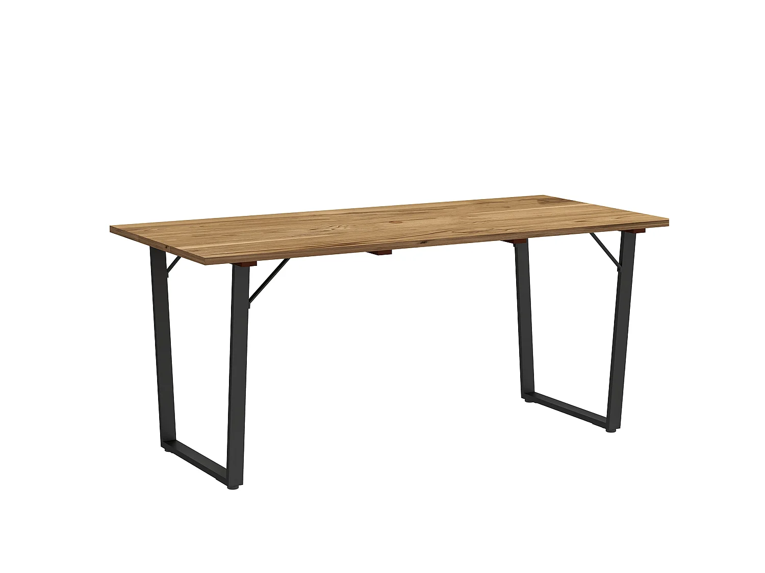 Naro Wood Brown Rectangular Outdoor Dining Table for 6 Slatted Fir Top with Parasol Hole