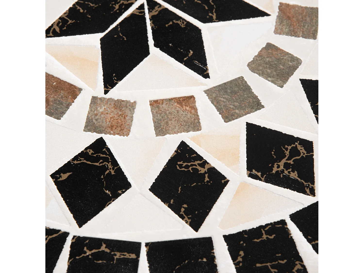 Pamone 60cm Round Mosaic Outdoor Bistro Table Black Yellow White
