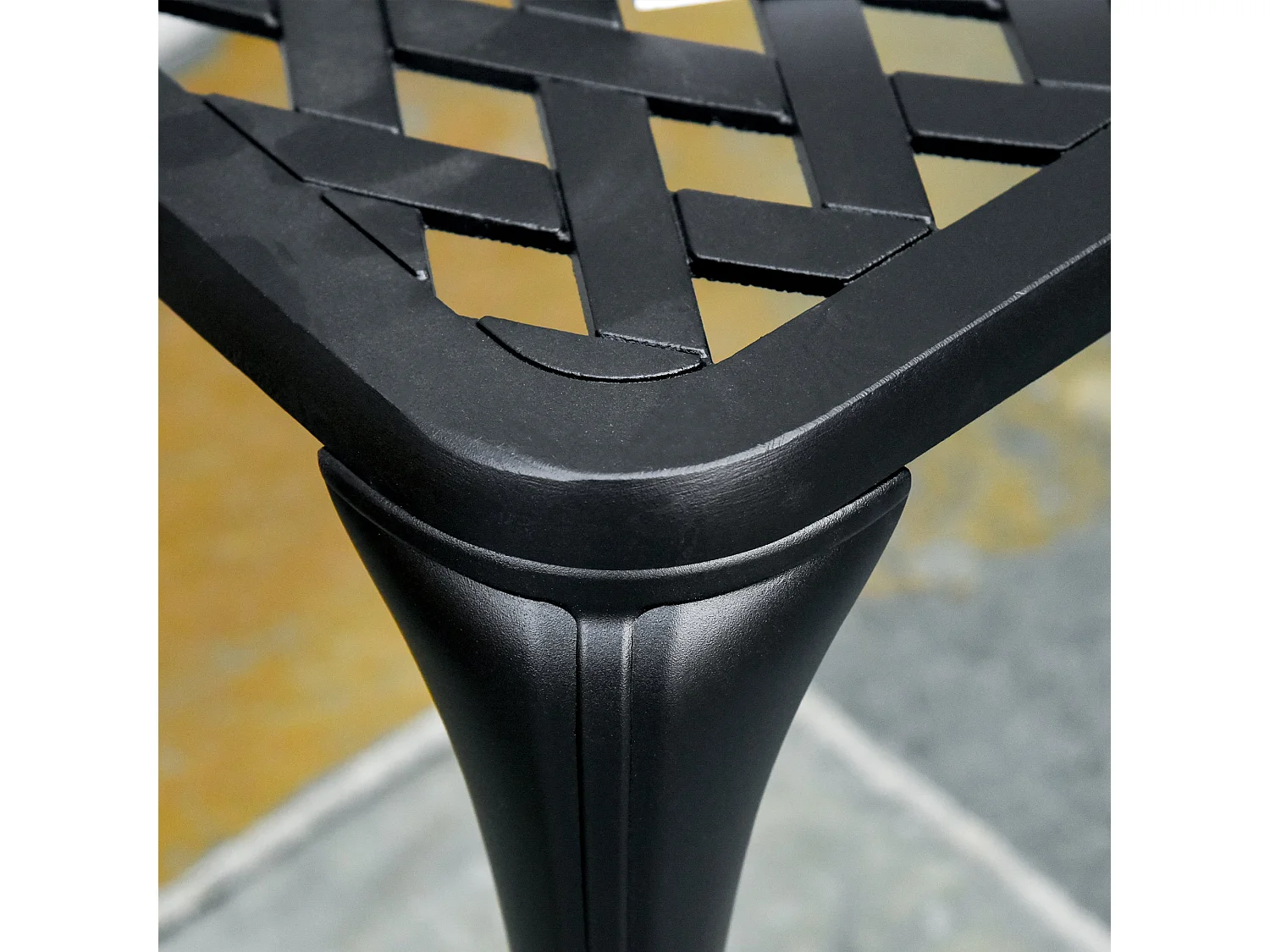 Elsu 2 Seater Outdoor Garden Bench Black Cast Aluminium Antique Finish