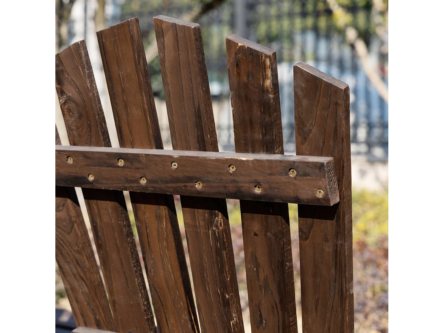 Basetti Fir Wood Slatted Love Seat with Wheel Style Armrests
