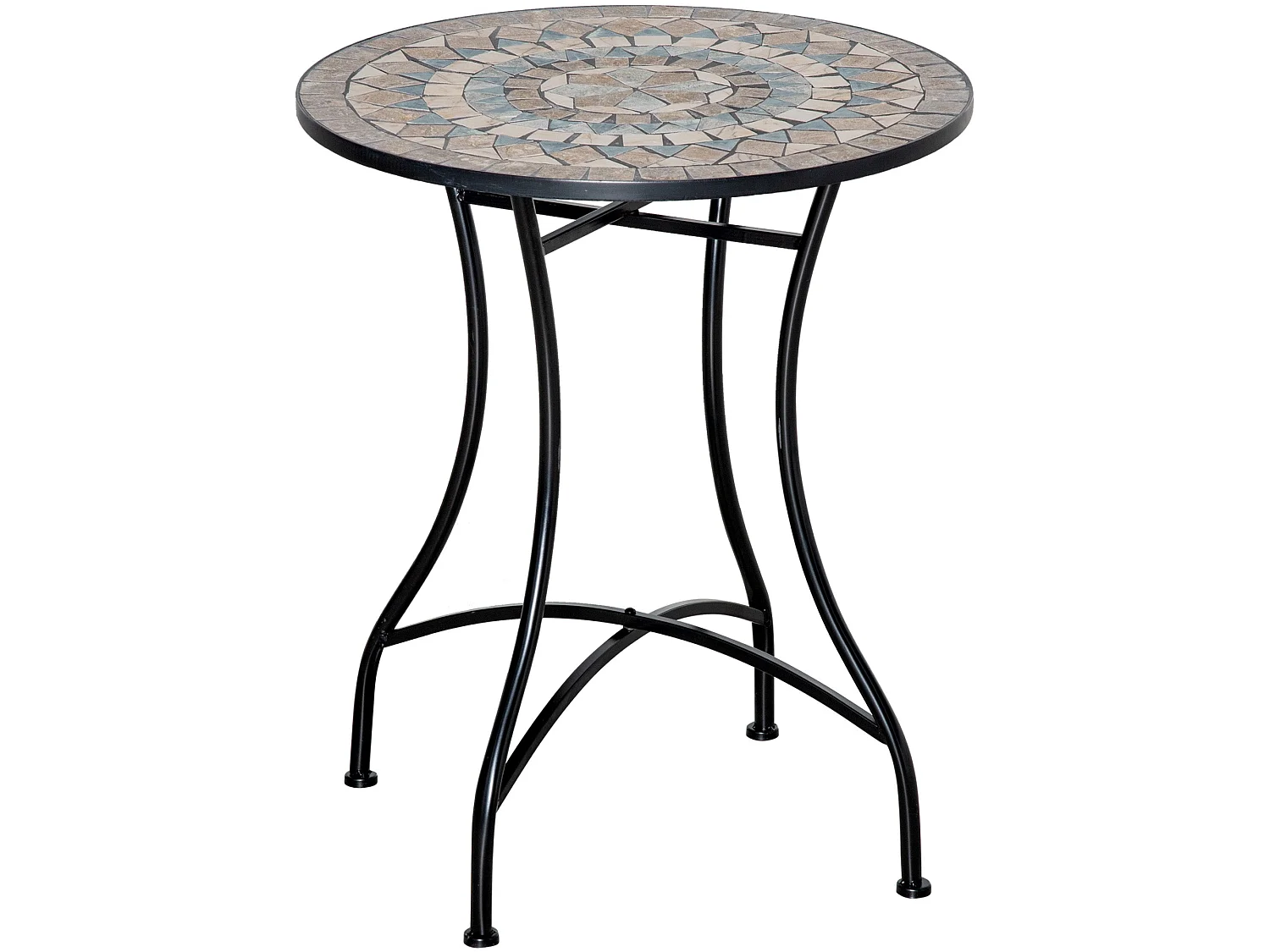 Nafiro Metal Green Round Mosaic Outdoor Patio Bistro Table