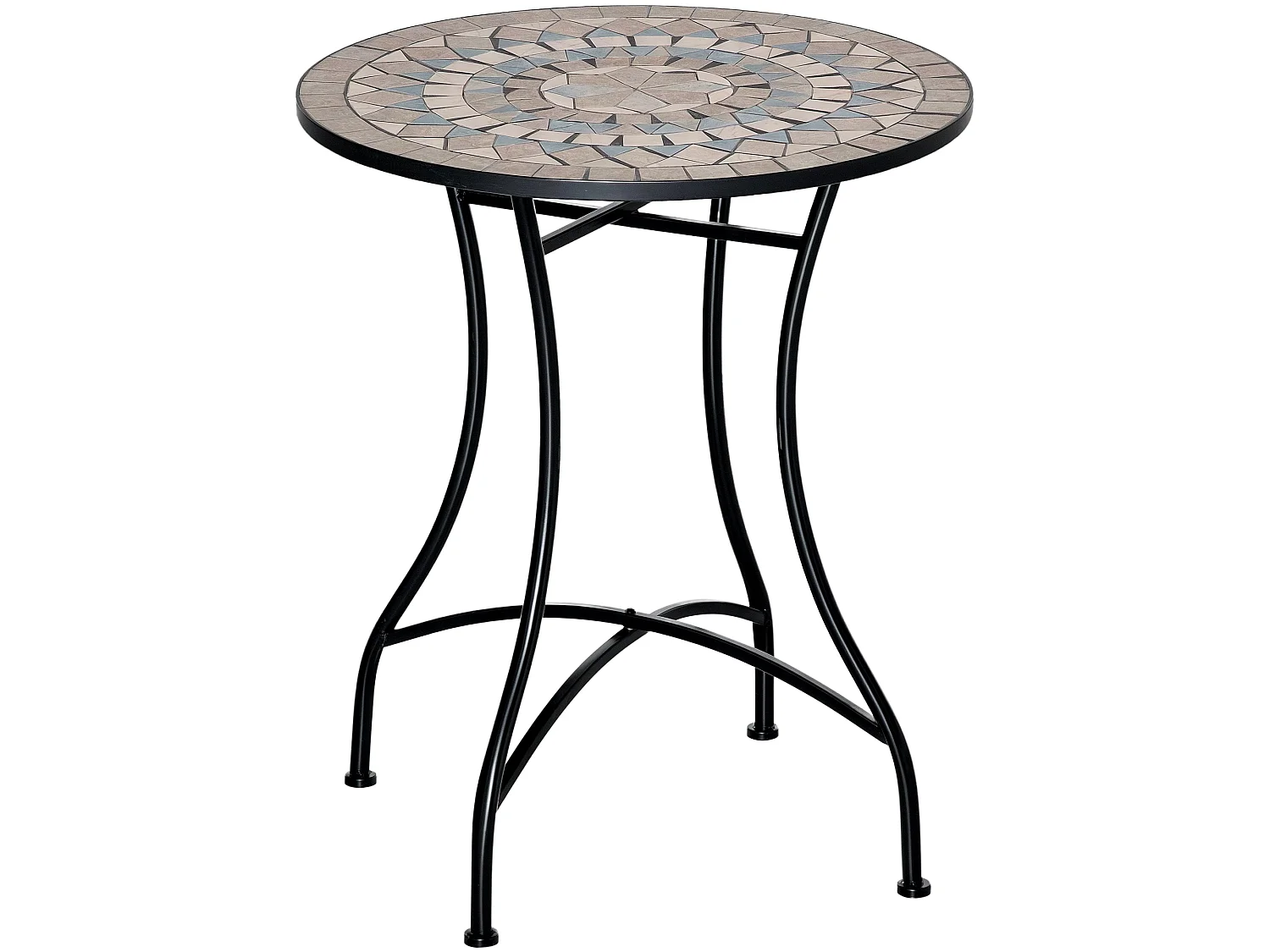Nafiro Metal Green Round Mosaic Outdoor Patio Bistro Table