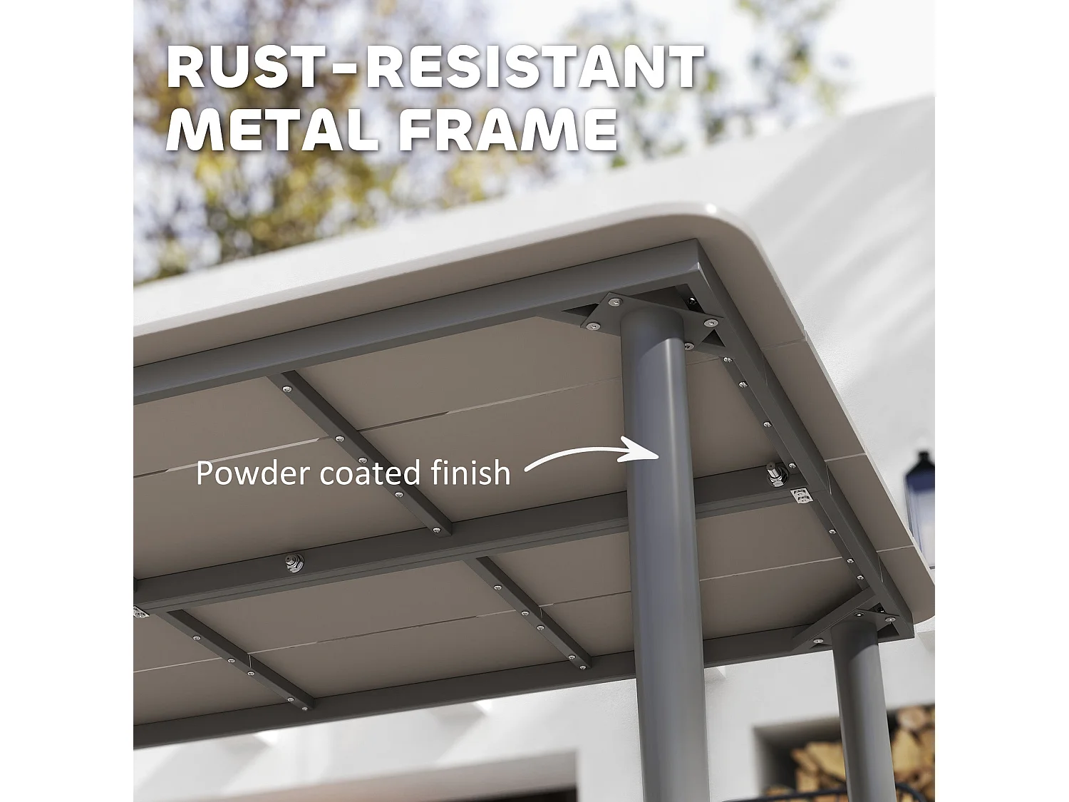 Navima Light Grey Rectangular Outdoor Dining Table for 6 160x90cm WPC Top
