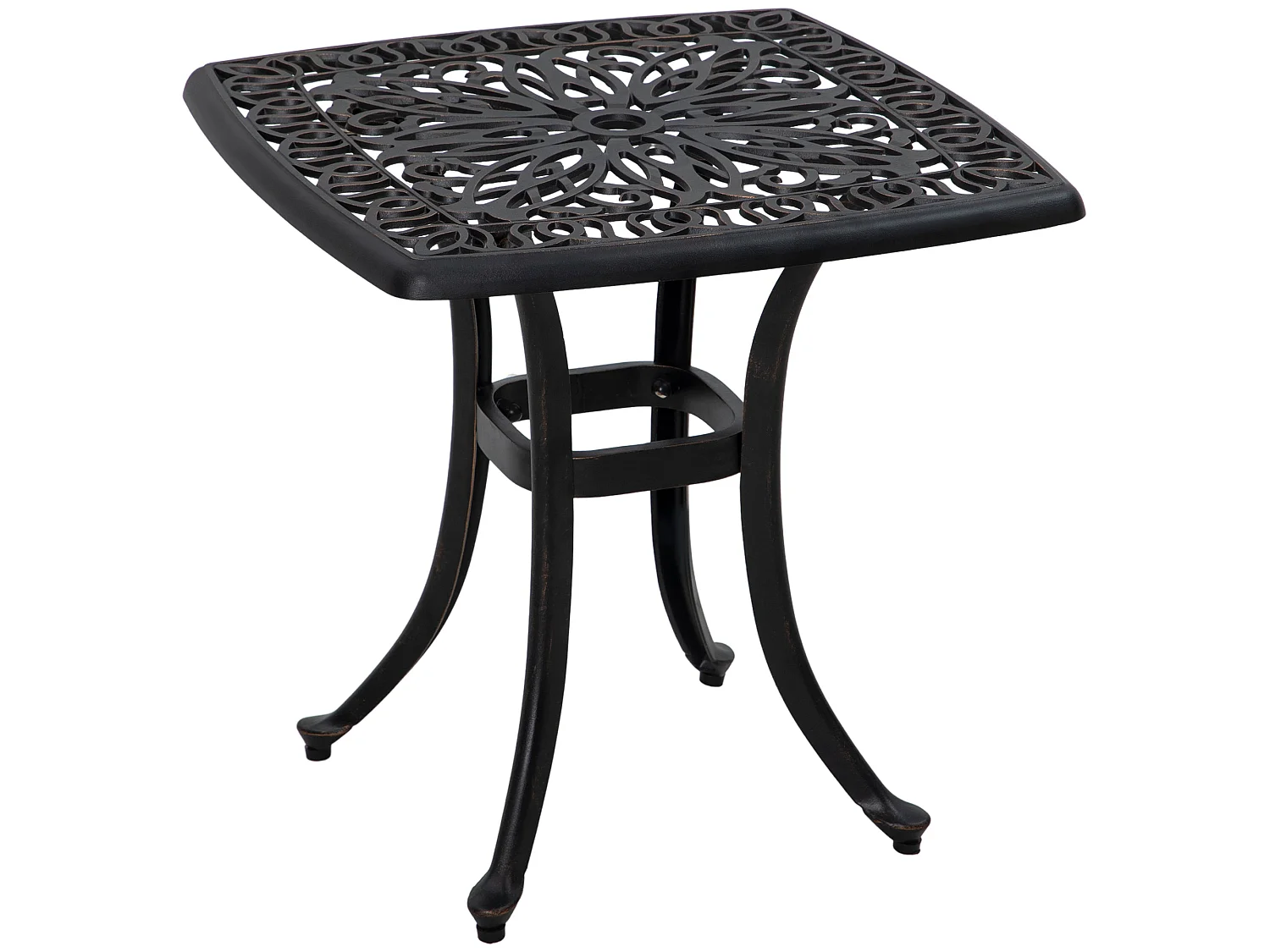 Kesa Cast Aluminium Bronze Square Bistro Table with Umbrella Hole