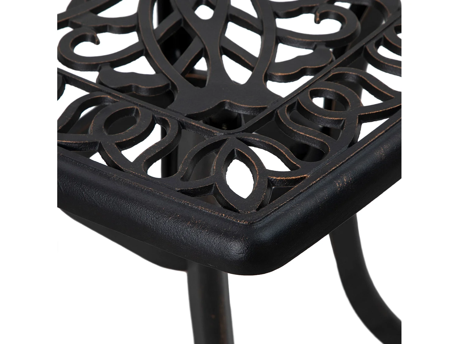Kesa Cast Aluminium Bronze Square Bistro Table with Umbrella Hole
