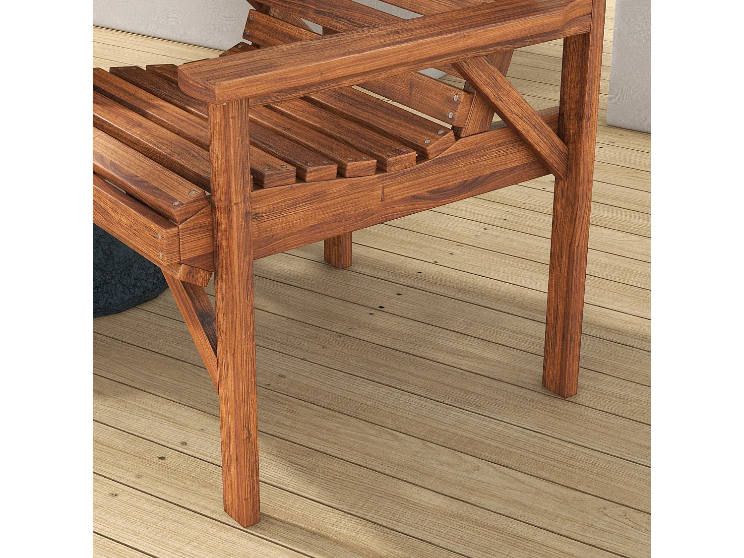 Topa Tan Brown Fir Wood 2 Seater Garden Bistro Love Seat with Removable Center Table and Parasol Hole