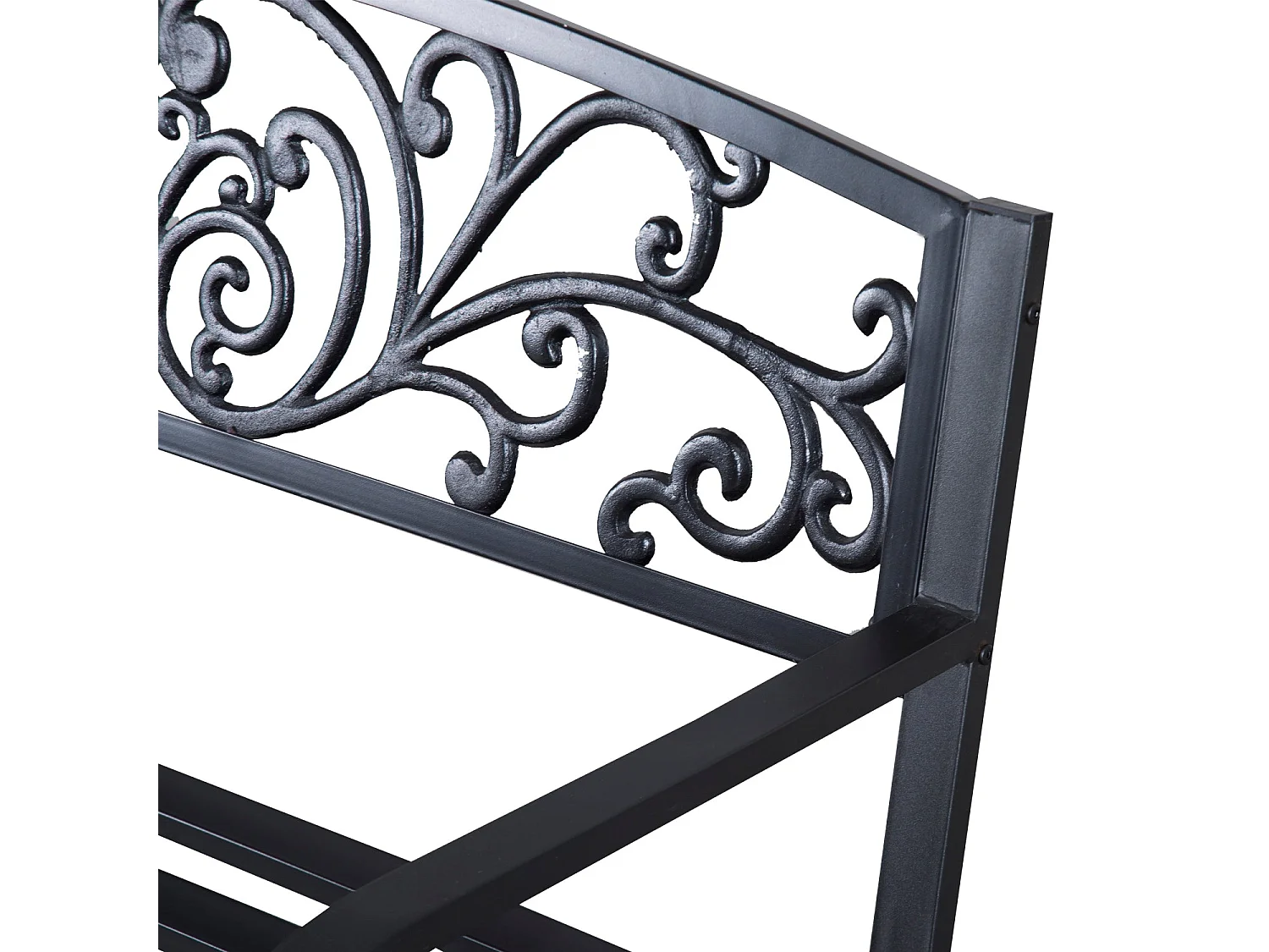 Saradi Taro Black Steel 2 Seater Outdoor Garden Bench