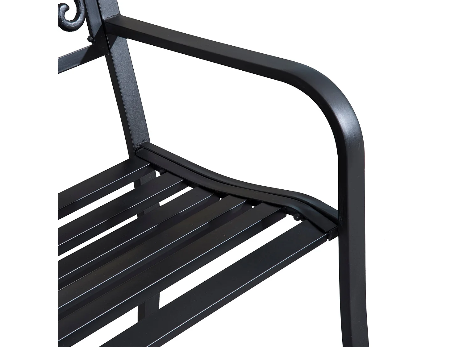 Saradi Taro Black Steel 2 Seater Outdoor Garden Bench