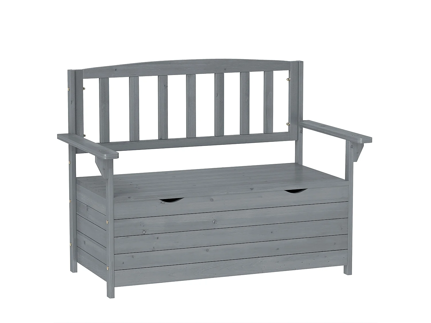 Cozicce Metal Grey 2 Seater Outdoor Storage Bench with Lift Up Seat