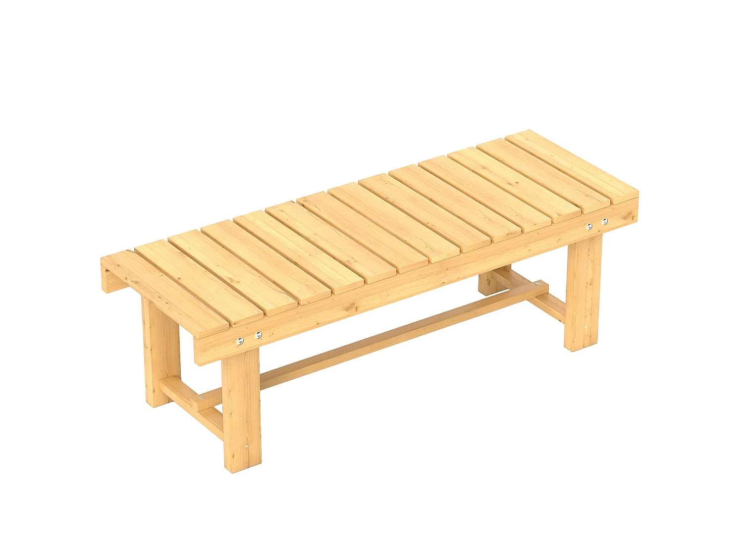 Nika Fir Wood 2 Seater Bench 110 x 38 x 35cm