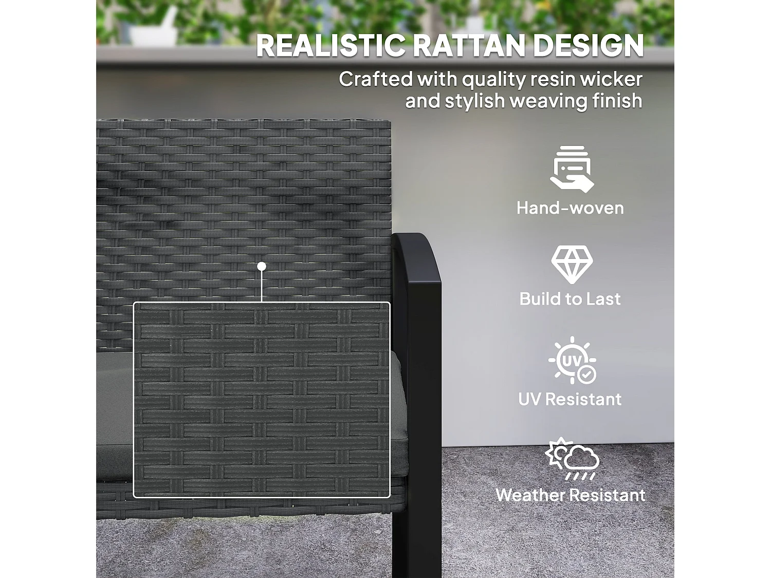 Haloka Rattan 2 Seater Outdoor Garden Bench Light Grey