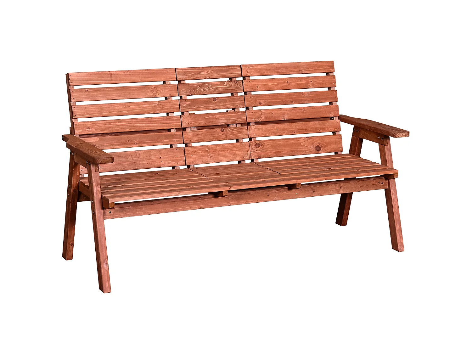 Marutta Fir Wood Convertible Garden Bench Expands 2 to 3 Seats