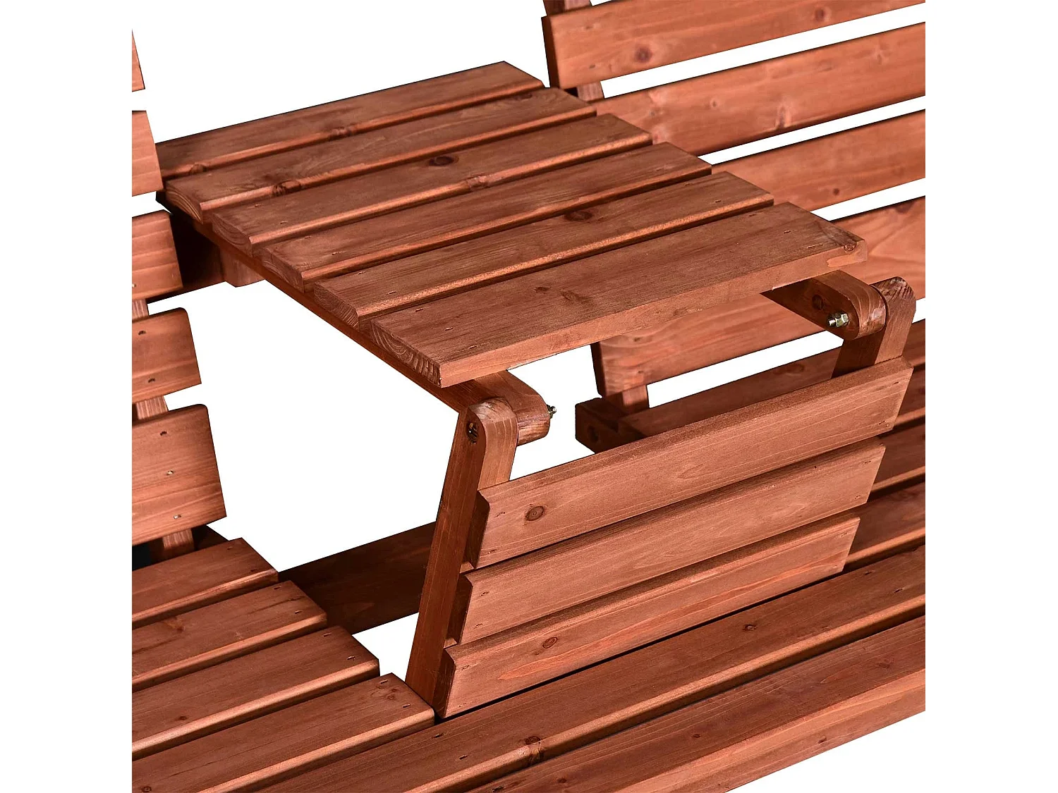 Marutta Fir Wood Convertible Garden Bench Expands 2 to 3 Seats
