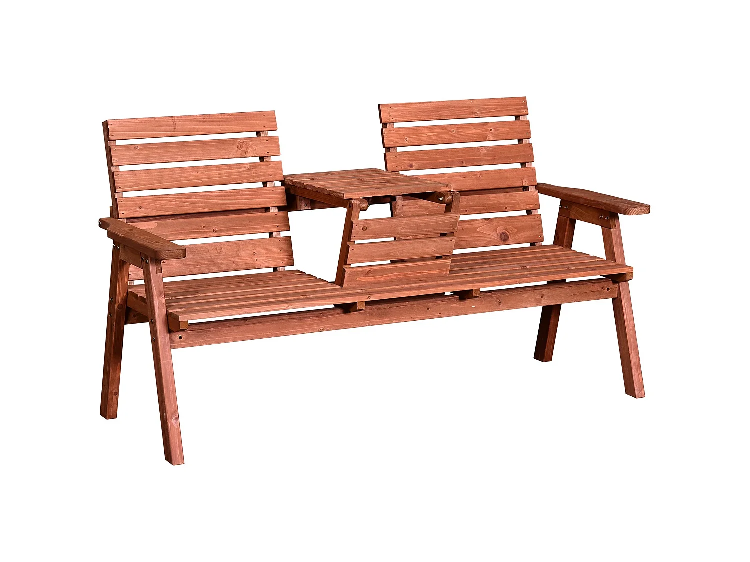 Marutta Fir Wood Convertible Garden Bench Expands 2 to 3 Seats
