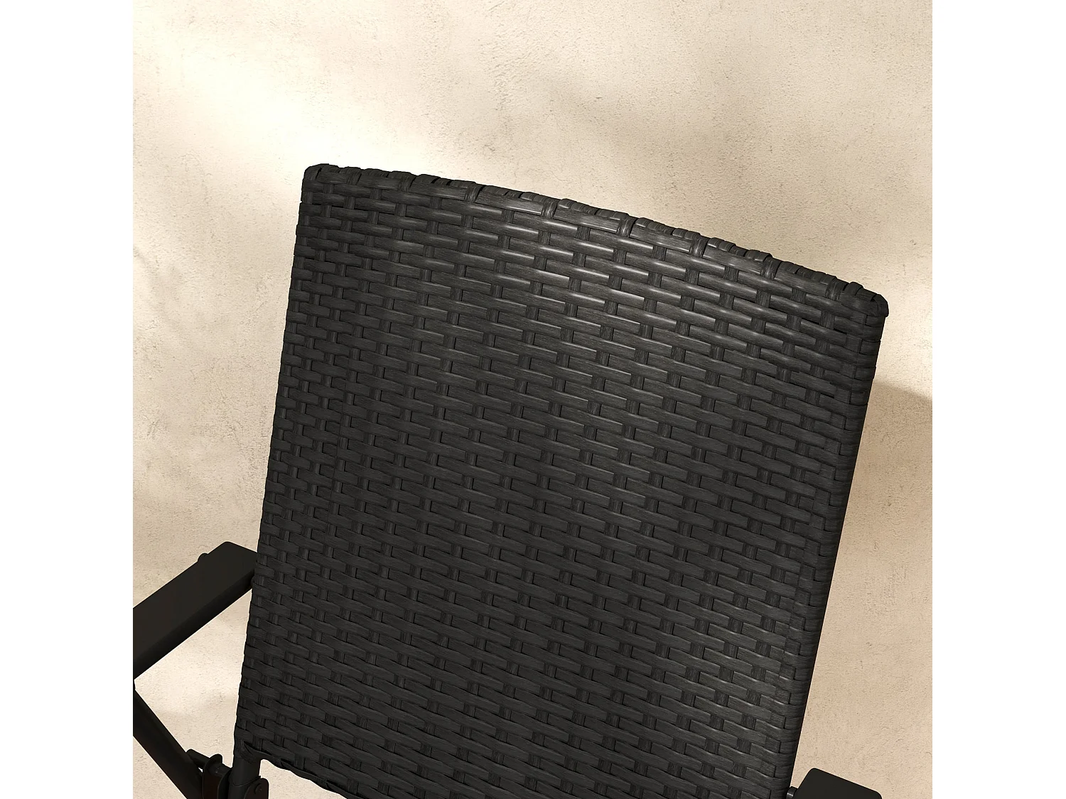 Luvaka Nene Black Rattan Folding Garden Chairs Set of 2