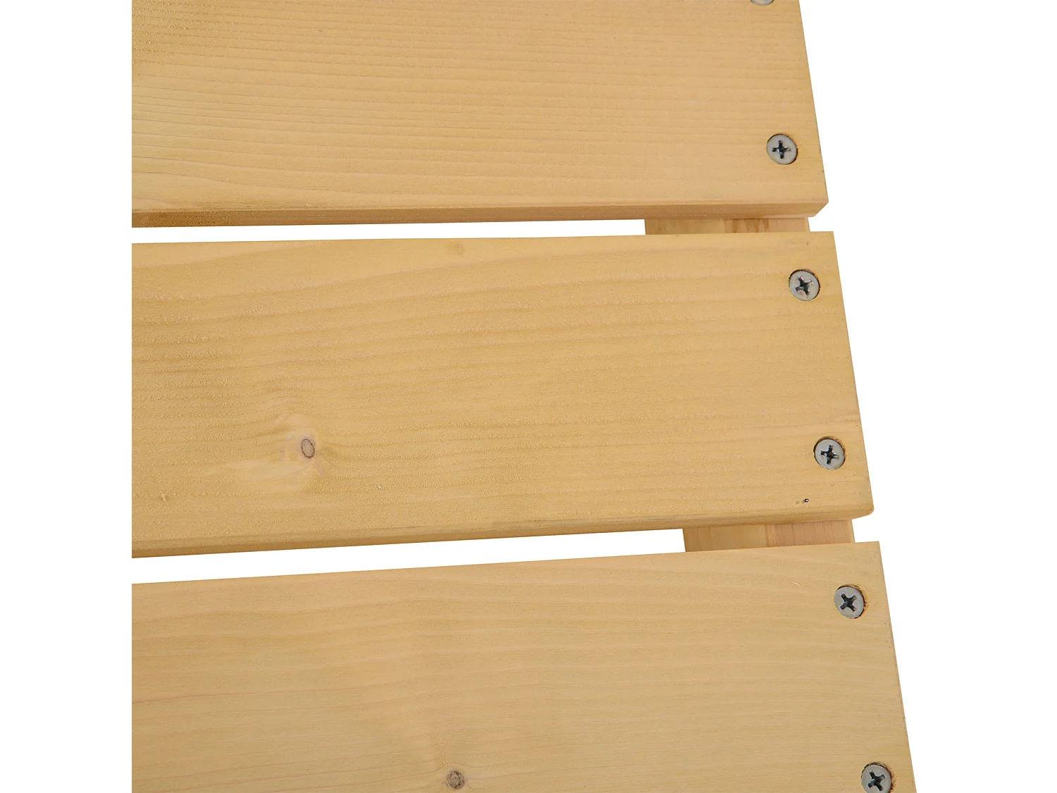 Liveba 110cm Fir Wood Natural Backless 2 Seater Garden Bench Set Slatted Seats