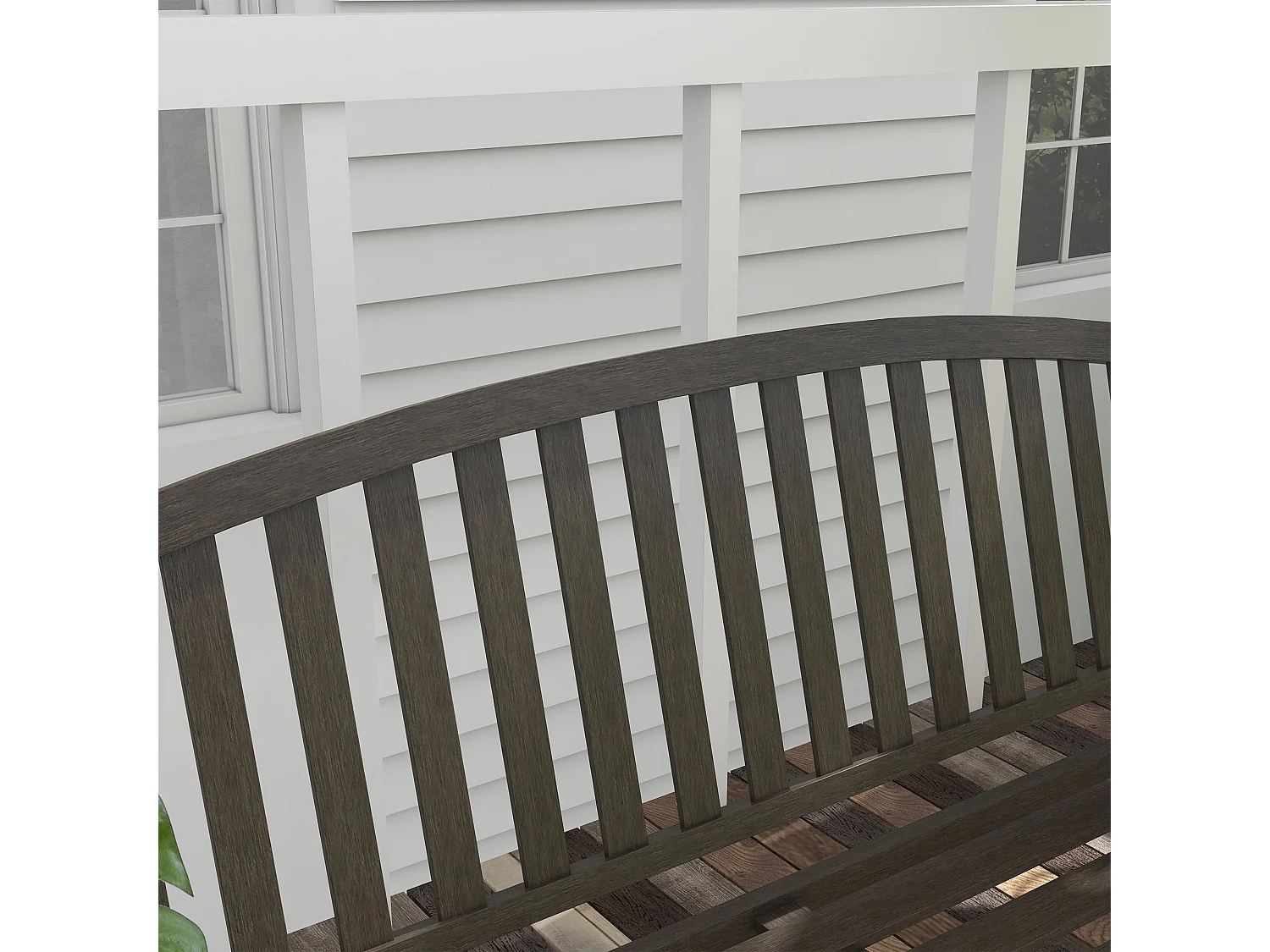 Lilu Metal 2 Seater Outdoor Garden Bench Brown Slatted Frame