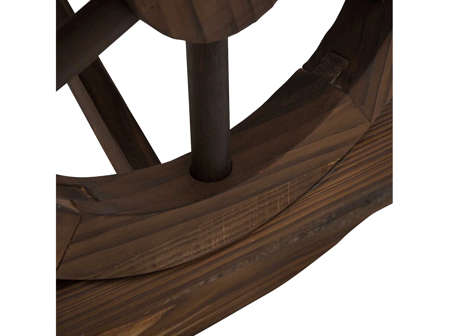 Vini Rustic Fir Wood 2 Seater Garden Bench with Wagon Wheel Legs