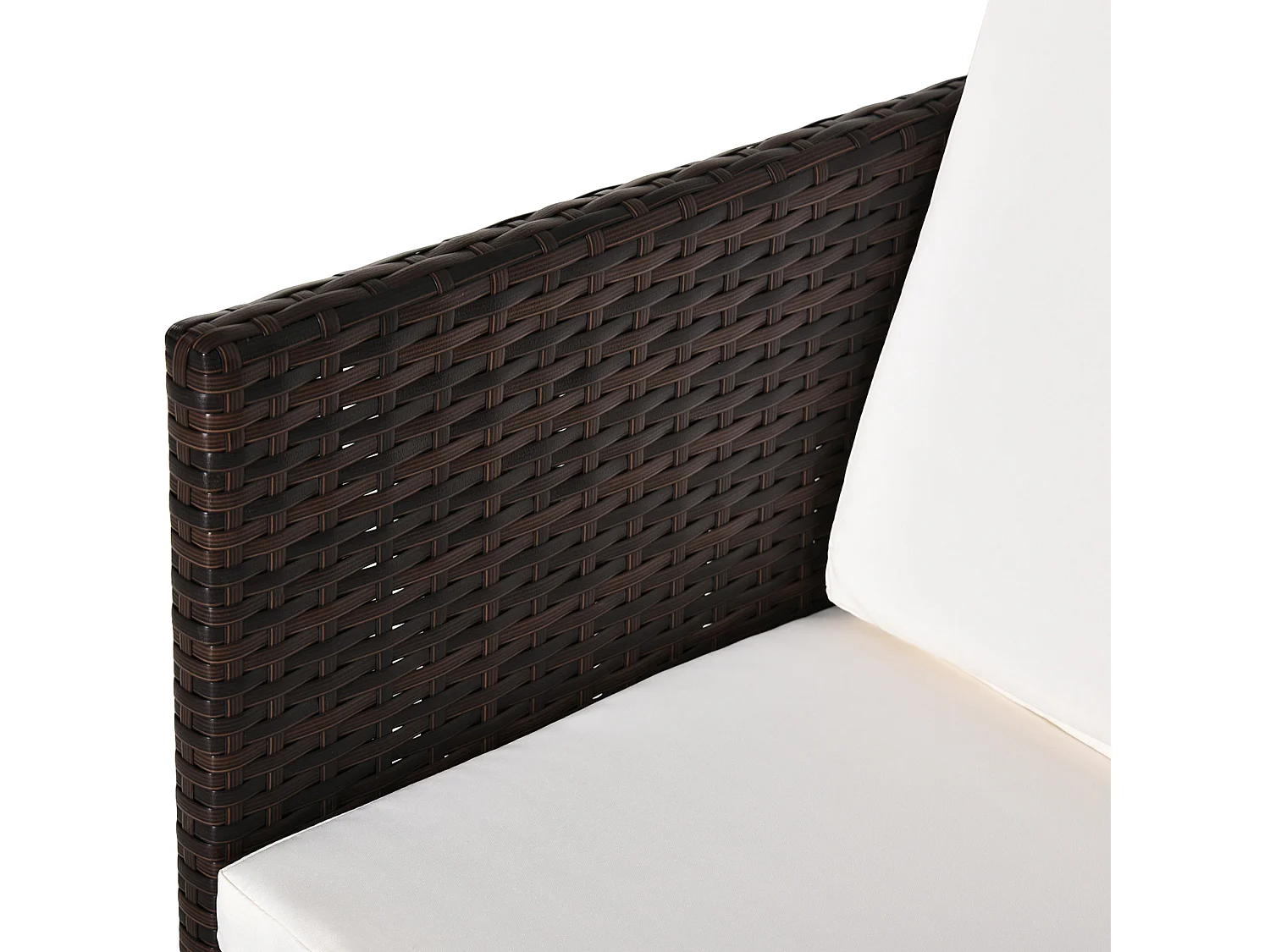 Nevaní Brown 2 Seater Cube Rattan Garden Dining Set with Armchairs Stools and Rectangular Glass Table