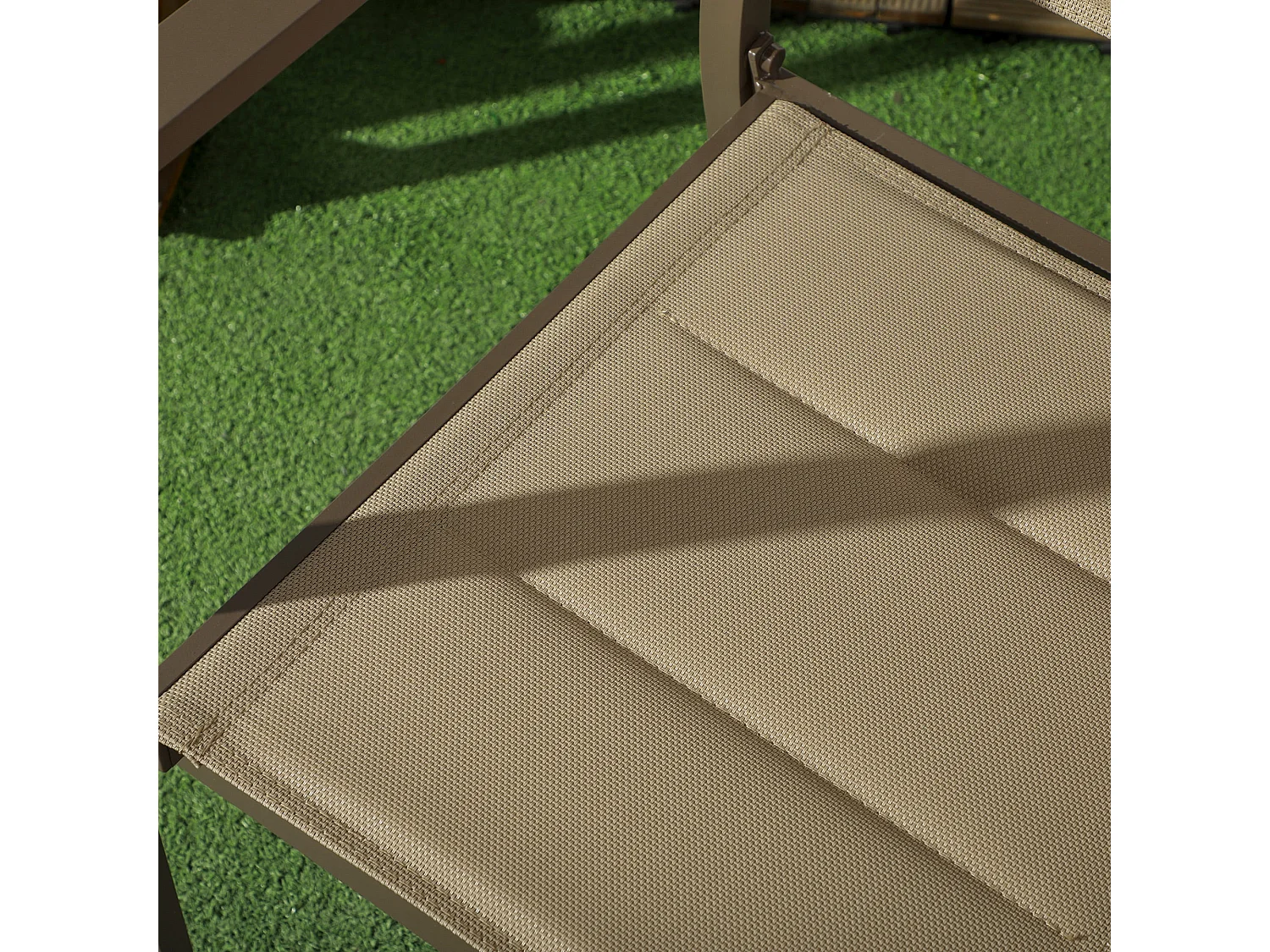 Batomi Set of 2 Khaki Aluminium Stackable Outdoor Garden Chairs