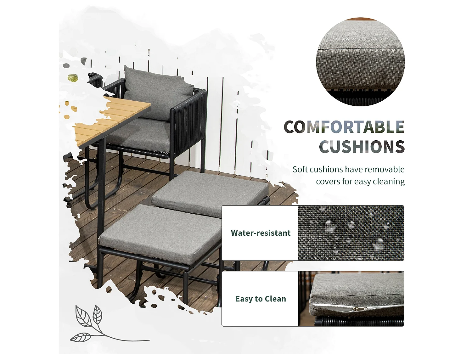 Latata 10 Seater Black Rattan Cube Garden Dining Set with Stools and Rectangular Table