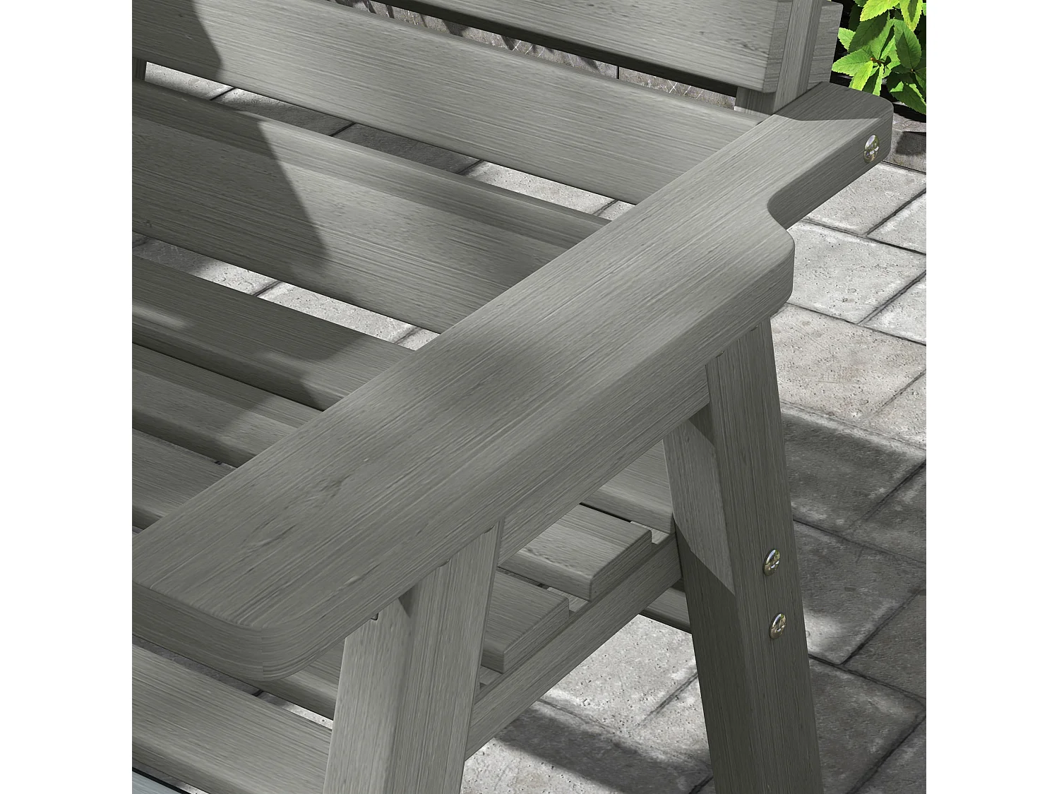 Loke Grey Fir Wood Convertible Outdoor Bench 2 to 3 Seat Expanding Design