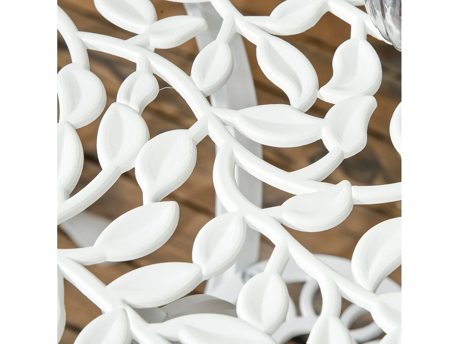 Karipa Cast Aluminium White 3 Piece Floral Bistro Dining Set