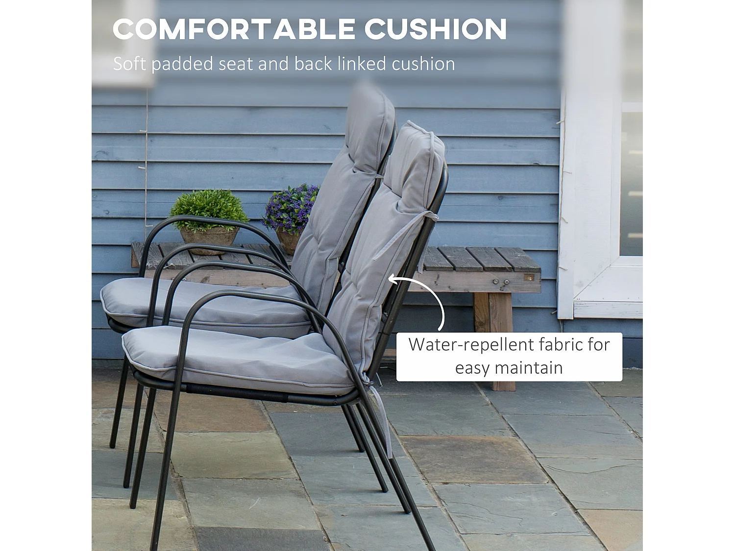 Luraha Light Grey 6 Seater Garden Dining Set with Cushions