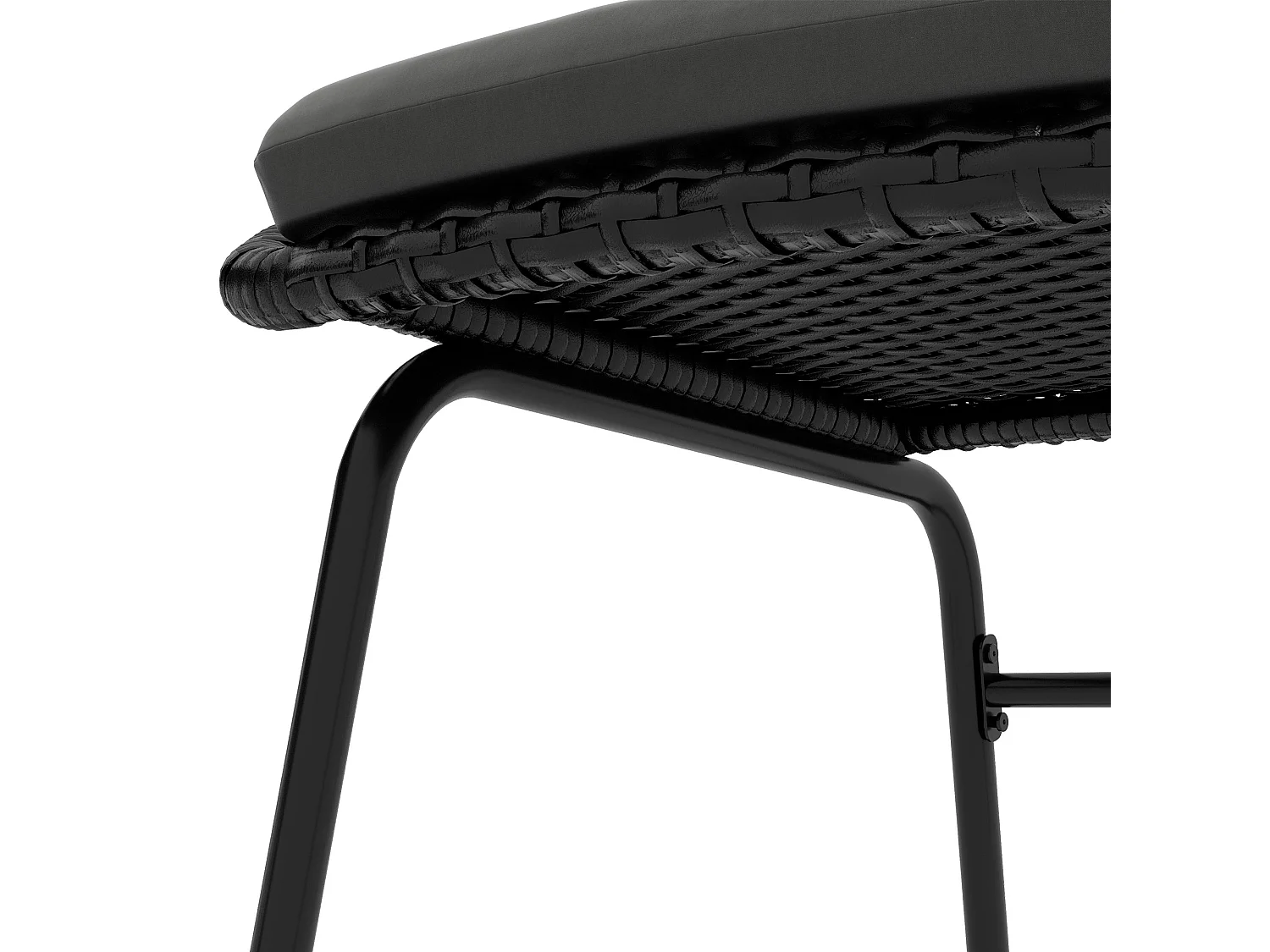 Lukeno 3 Piece Outdoor Bistro Set Black Rattan with Dark Grey Cushions